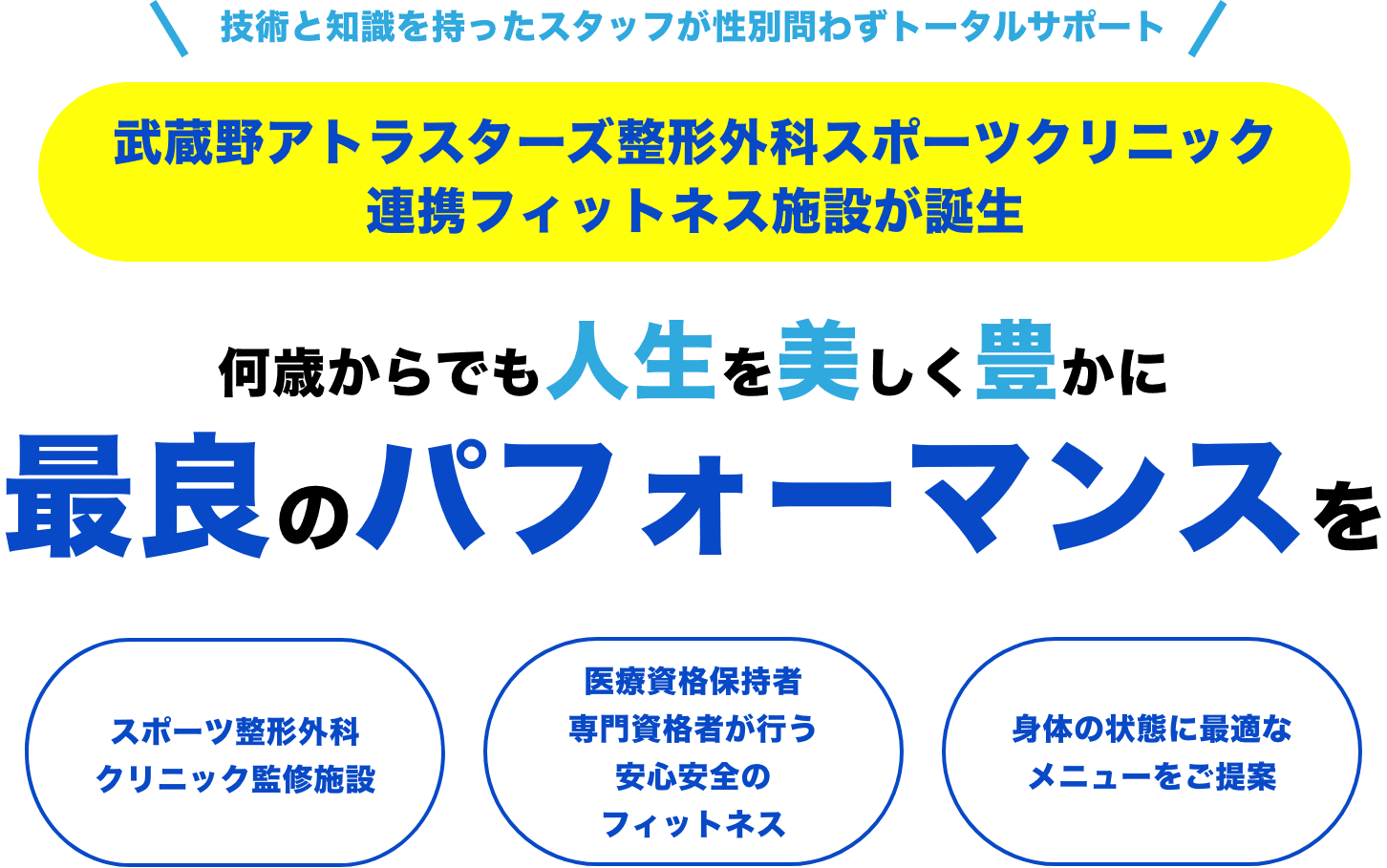 武蔵野アントラスターズ整形外科スポーツクリニック連携フィットネス施設が誕生